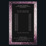 Elegant Silber Lila beidseitig Flyer<br><div class="desc">Ein elegantes und raffiniertes Design mit einem digitalen Bild aus Silber-Lila-Glitter. Achtung: Bei der Herstellung wird keine echte Folie verwendt,  sondern nur die Farbe gründlich aufgedruckt. Füge deine Daten,  Logo,  Firmendetails und Bilder in Minuten Hinzu.</div>