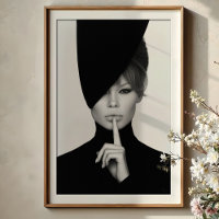 Elegant Silence: Dramatic Bardot Fashion Portrait