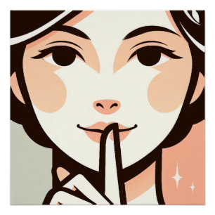 Elegant Silence – Minimalist Woman Illustration Poster