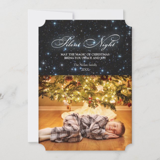 Elegant Silent Night Christmas Card (Front)