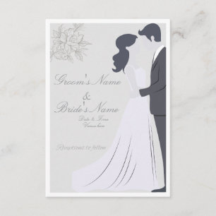 Elegant Silhouette Bride & Groom Wedding Invitation