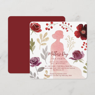 Elegant Silhouette Mothers Day Tea Party Invitation