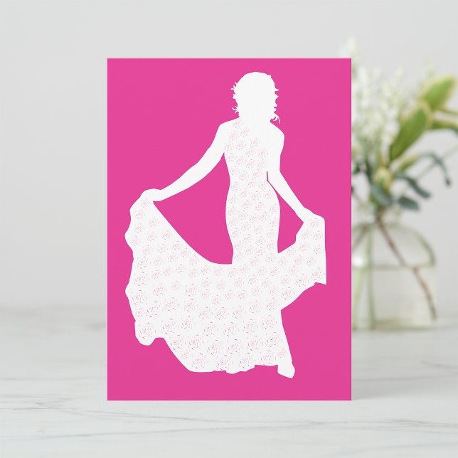 Elegant Silhouette of a Woman in Flowing Gown  Invitation (Creator Uploaded)