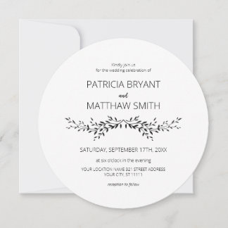 Elegant silhouette of leaves Wedding Invitation