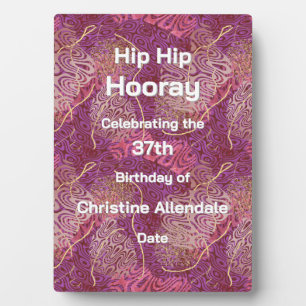 Elegant Silhouette Stencil Abstract Art Birthday Plaque