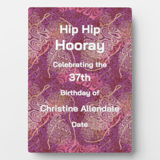 Elegant Silhouette Stencil Abstract Art Birthday Plaque