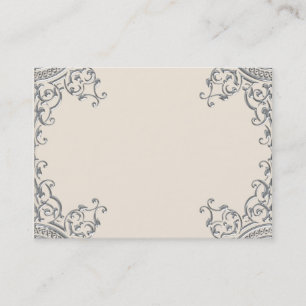 Elegant Silver and Beige Business Card