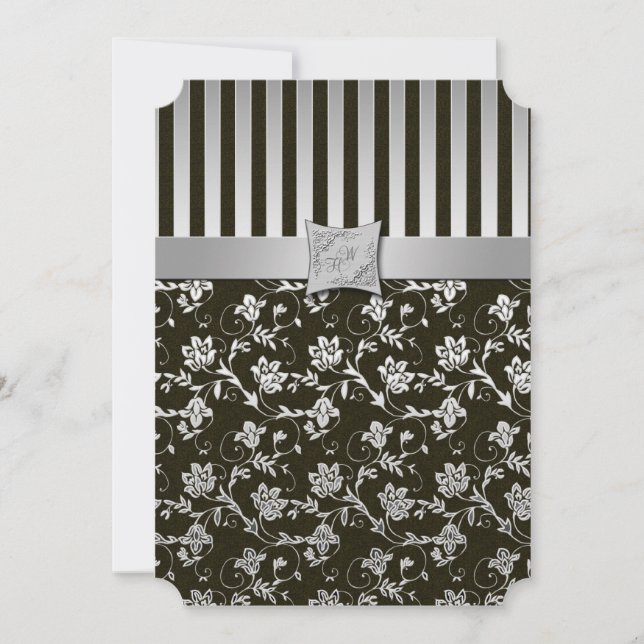 Elegant Silver and Black Invitation (Front)