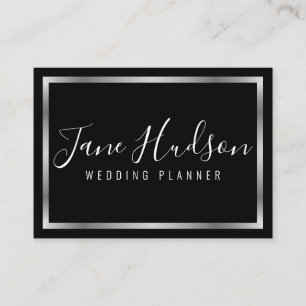 Elegant Silver and Black Minimalist Business Card