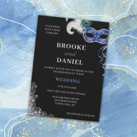 Elegant Silver and Blue Masquerade Wedding
