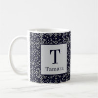 Elegant silver and blue snowflakes personalised