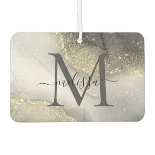 Elegant Silver and Gold Car Air Freshener