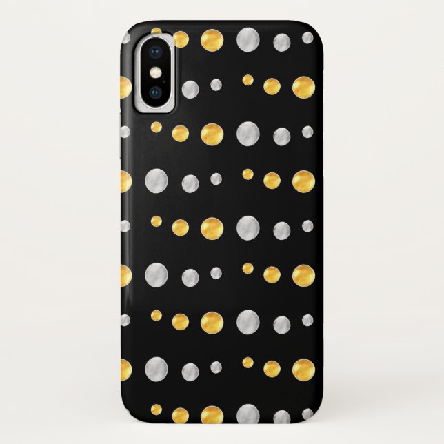 Elegant silver and gold dots Case-Mate iPhone case (Back)
