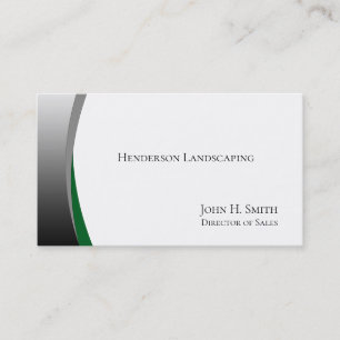 Elegant Silver and Green Landscape   Business Card