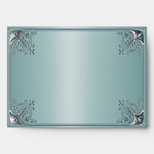Elegant Silver and Teal Blue Envelopes