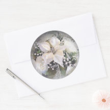 Elegant Silver and White Christmas Poinsettia