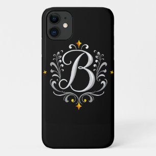 Elegant Silver B Letter Monogram Case-Mate iPhone Case