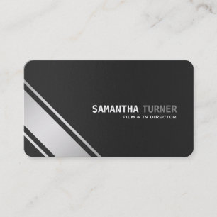 Elegant Silver Black Textured Professional Custom Business Card