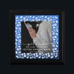 Elegant Silver Blue Heart Diamond Glitter Wedding  Gift Box<br><div class="desc">Art Deco Wedding Diamond Black and White Foam Board</div>
