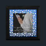 Elegant Silver Blue Heart Diamond Glitter Wedding  Gift Box<br><div class="desc">Art Deco Wedding Diamond Black and White Foam Board</div>