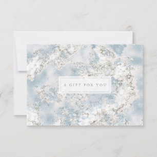 Elegant Silver Blue Marble Gift Certificate Card