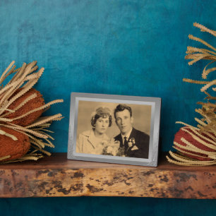 Elegant silver border frame custom photo 