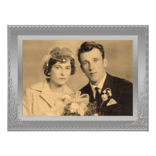Elegant silver border frame custom photo print