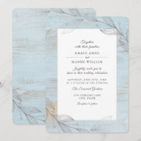Elegant Silver Botanical Leaves Rustic Wedding