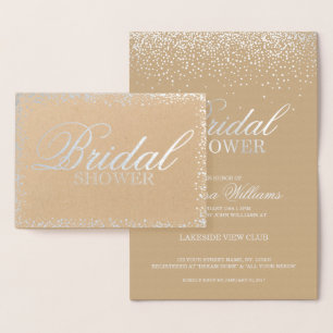 Elegant silver bridal shower invitation