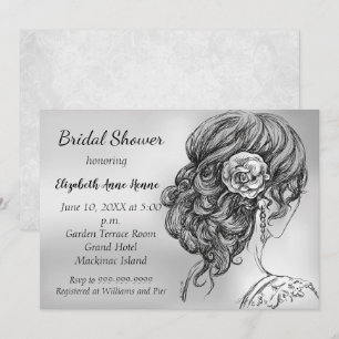 Elegant Silver Bridal Shower Invitation