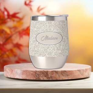 Elegant Silver Bronze Glitter Monogram