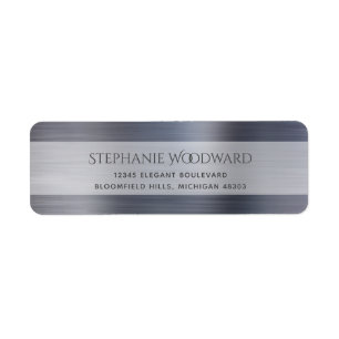 Elegant Silver Brushed Metallic Return Address