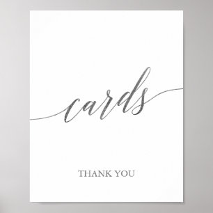 Elegant Silver Calligraphy Wedding Cards Sign