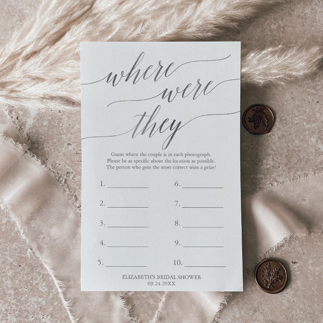 Elegant Silver Calligraphy Where Were They Game (Elegant Silver Calligraphy Where Were They Game)