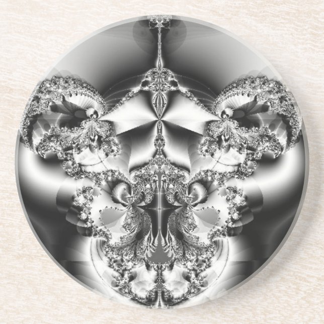 Elegant Silver Chandelier Coaster (Front)