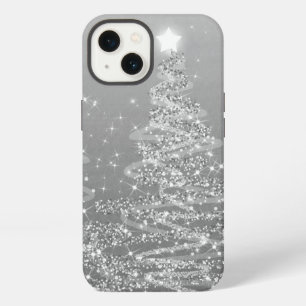 Elegant Silver Christmas Sparkling Trees iPhone 13 Case