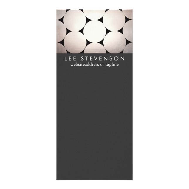 Elegant Silver Circles Stylish Black Event Menu (Front)
