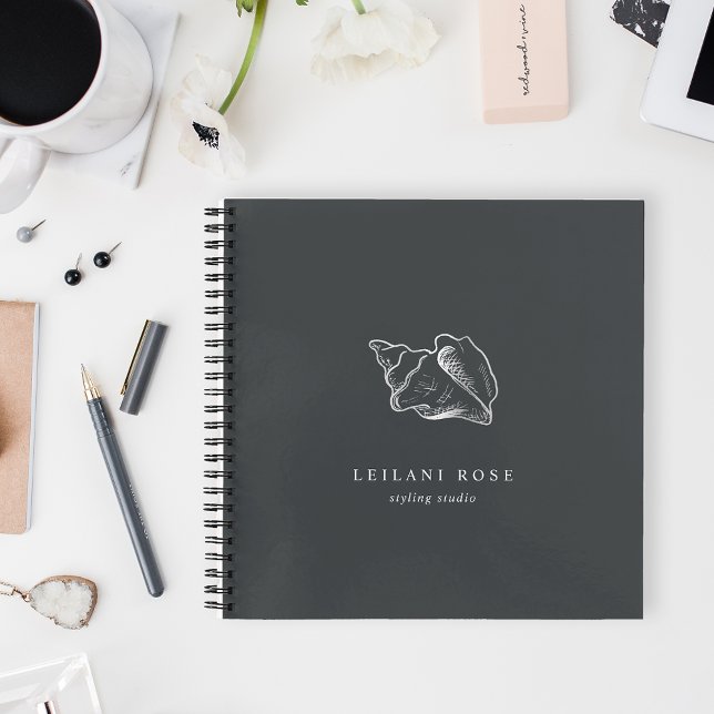 Elegant Silver Conch Shell Personalised Notebook (Creator Uploaded)
