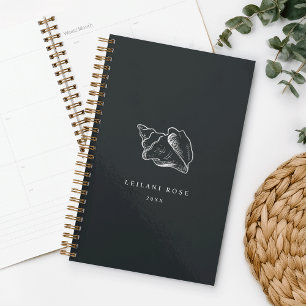 Elegant Silver Conch Shell Personalised Planner