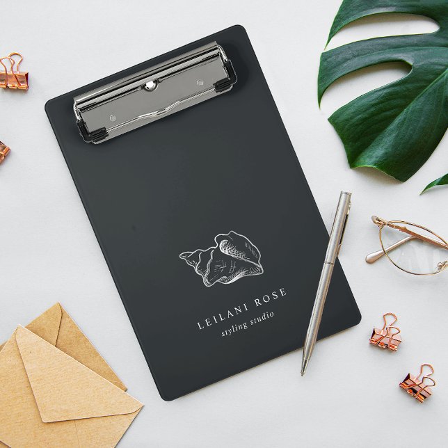 Elegant Silver Conch Shell Personalized Mini Clipboard (Creator Uploaded)