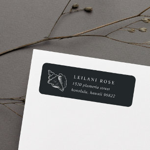 Elegant Silver Conch Shell Return Address