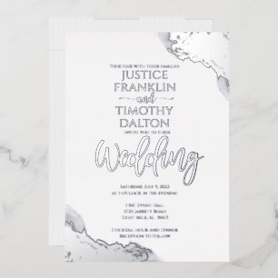 Elegant Silver Corner Border Traditional Wedding