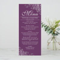 Elegant Silver Curls on Plum Purple Wedding