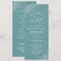 Elegant Silver Curls on Teal or Turquoise Wedding