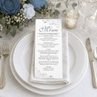 Elegant Silver Curls & Swirls on White Wedding