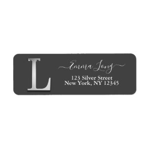 Elegant Silver Custom Monogram L Name
