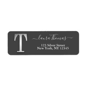 Elegant Silver Custom Monogram T Name