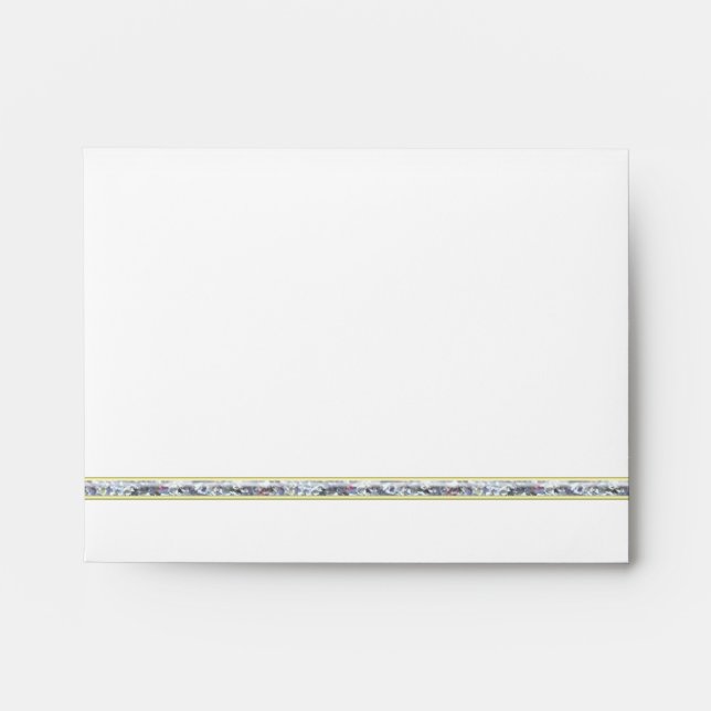 Elegant Silver Damask and Pink Rose Envelope (Front)