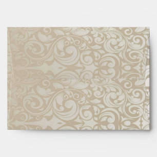 Elegant Silver Damask Pattern Designer Wedding Envelope