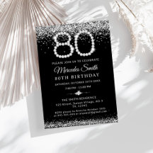Elegant Silver Diamonds 80th Birthday Party